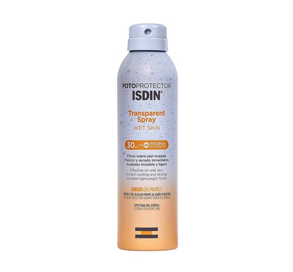 اسپری ضد آفتاب فوتو پروتکتر ترنسپرنت وت اسکین SPF30 ایزدین فروشگاه اینترنتی حلزون. ISDIN Fotoprotector Transparent Spray Wet Skin SPF 30