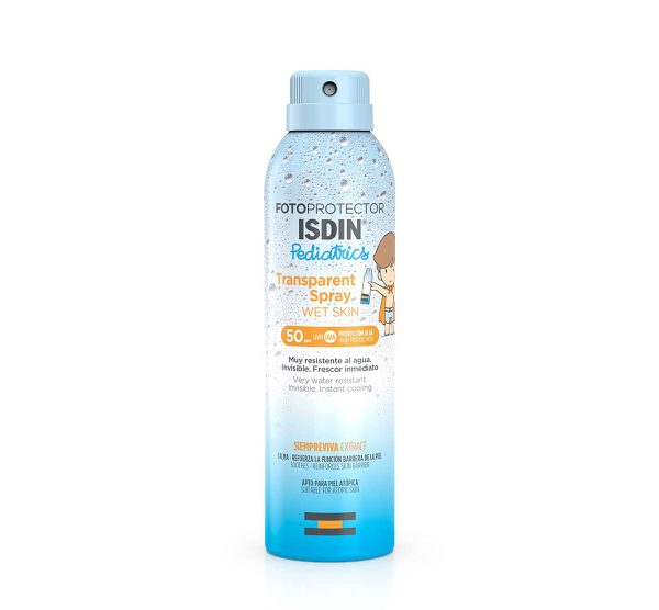 کرم ضد آفتاب کودکان ضد آب ترنسپرنت اسپری ویت اسکین SPF 50 ایزدین فروشگاه اینترنتی حلزون. Children's sunscreen Transparent Spray Wet Skin Cream Waterproof SPF 50 Isdin