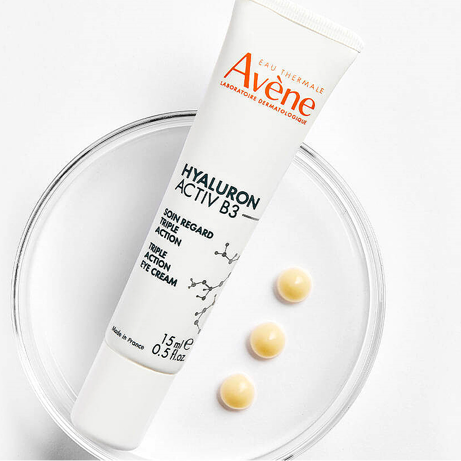 بافت کرم دور چشم هیالورون اکتیو اون مدل HYALURON ACTIV B3 AVENE حجم 15 میلی لیتر